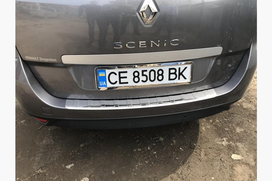 Renault Scenic/Grand 2009-2016 гг. Накладка на задний бампер Carmos (Grand, нержавейка) Фото 7