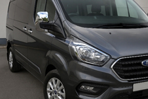 Ford Custom 2013-2022 гг. Накладки на Зеркала Серый Мат (2 шт., Пластик) фото 1