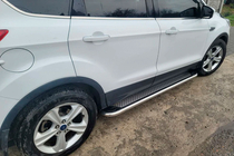 Ford Kuga/Escape 2013-2019 гг. Боковые Подножки Maydos V2 (2 шт., Алюминий + Нержавейка) фото 1