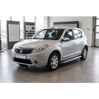 Боковые Подножки Maydos V2 (2 шт., Алюминий и Нержавейка) Dacia Sandero 2007-2013 гг. фото 1