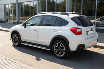 Subaru XV 2011-2017 гг. Боковые Подножки Maydos V2 (2 шт., Алюминий и Нержавейка) фото 1