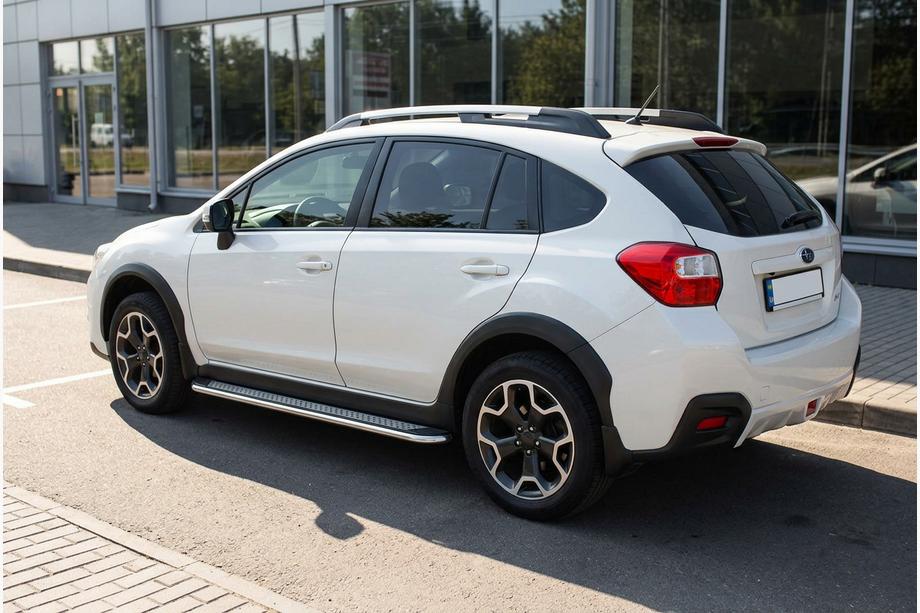 Subaru XV 2011-2017 гг. Боковые Подножки Maydos V2 (2 шт., Алюминий и Нержавейка) Image