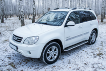 Chery Tiggo 1 2005-2016 гг. Боковые Подножки Maydos V2 (2 шт., Алюминий и Нержавейка) фото 1