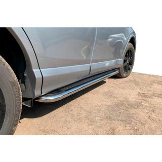 Боковые Подножки Maydos V2 (2 шт., Алюминий и Нержавейка) Toyota Rav 4 2013-2018 гг. фото 1