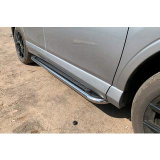 Боковые Подножки Maydos V2 (2 шт., Алюминий и Нержавейка) Toyota Rav 4 2013-2018 гг. фото 4