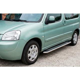 Боковые Подножки Maydos V2 (2 шт., Алюминий и Нержавейка) Peugeot Partner 1996-2008 гг. фото 1