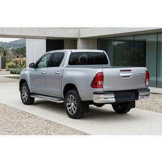 Боковые Подножки Maydos V2 (2 шт., Алюминий и Нержавейка) Toyota Hilux 2015- гг. фото 3