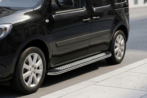 Renault Kangoo 2008–2020 гг. Боковые Подножки Maydos V2 (2 шт., Алюминий и Нержавейка) фото 1