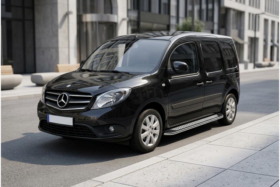 Mercedes Citan 2013-2021 гг. Боковые Подножки Maydos V2 (2 шт., Алюминий и Нержавейка) Длинная База Фото 1