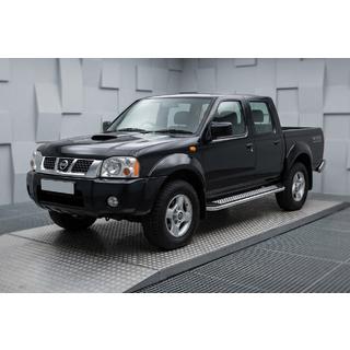Боковые Подножки Maydos V2 (2 шт., Алюминий и Нержавейка) Nissan NP300 1999-2015 гг. фото 1