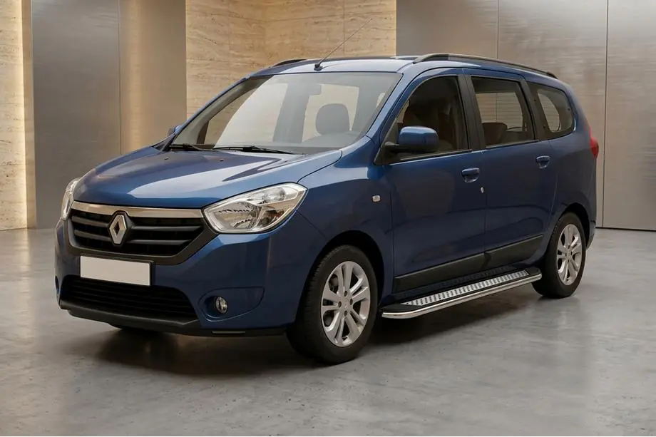 Renault Lodgy 2013-2022 гг. Боковые Подножки Maydos V2 (2 шт., Алюминий и Нержавейка) Фото 1