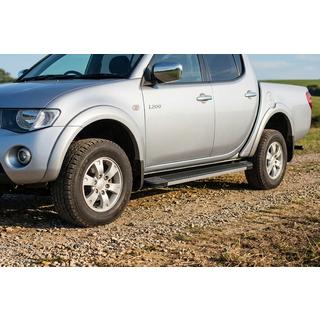 Боковые Подножки Maya V1 (2 шт., Алюминий) Mitsubishi L200 2006-2015 гг. фото 1