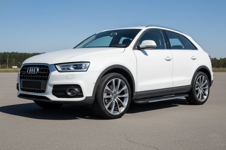 Audi Q3 2011-2019 гг. Боковые Подножки Bosphore Grey (2 шт., Алюминий) Image