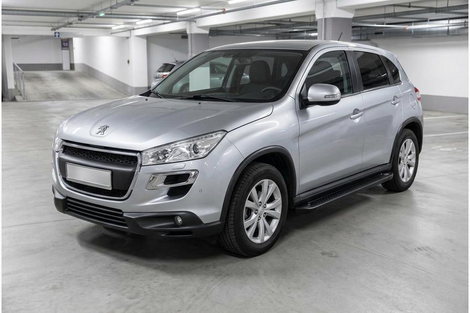 Peugeot 4008 2012-2017 гг. Боковые Подножки Allmond Black (2 шт., Алюминий) Image
