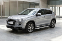 Peugeot 4008 2012-2017 гг. Боковые Подножки Maydos V2 (2 шт., Алюминий и Нержавейка) фото 1