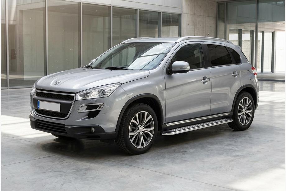 Peugeot 4008 2012-2017 гг. Боковые Подножки Maydos V2 (2 шт., Алюминий и Нержавейка) Image