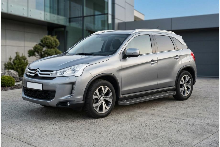 Citroen C-4 Aircross 2012-2017 гг. Боковые Подножки Allmond Black (2 шт., Алюминий) Image