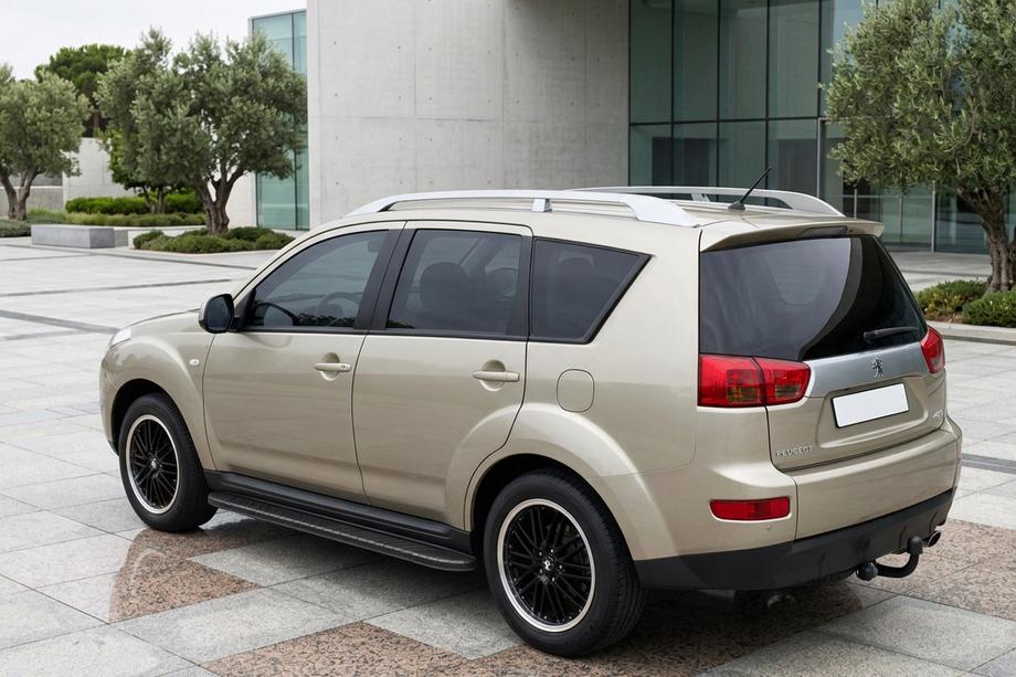 Peugeot 4007 2007-2013 гг. Боковые пороги Bosphorus Black (2 шт., алюминий) Image