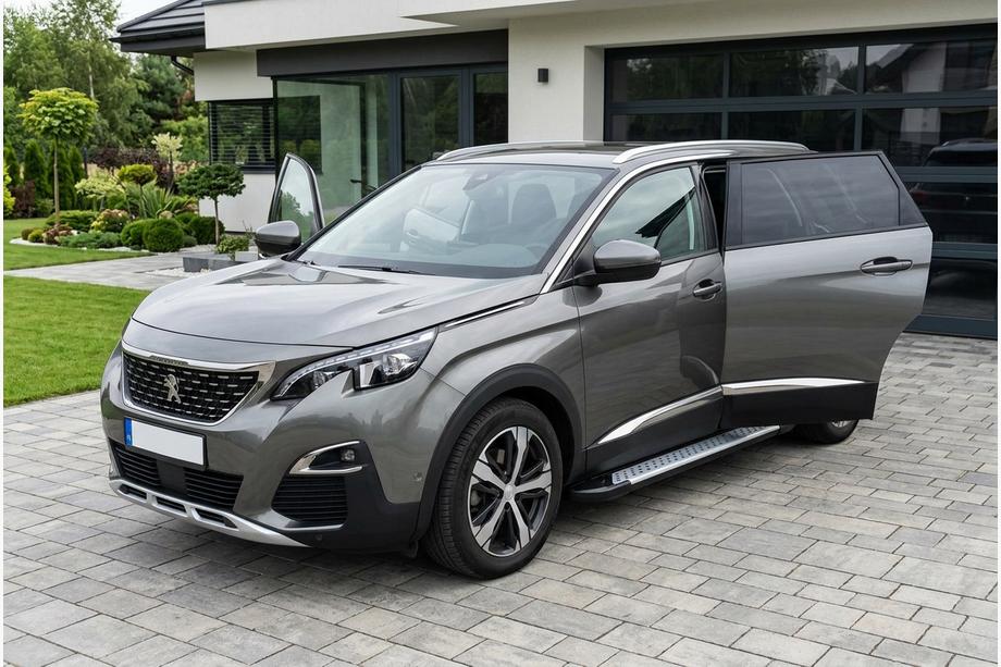 Peugeot 5008 2016-2023 гг. Боковые пороги Allmond Grey (2 шт., алюминий) Фото 1