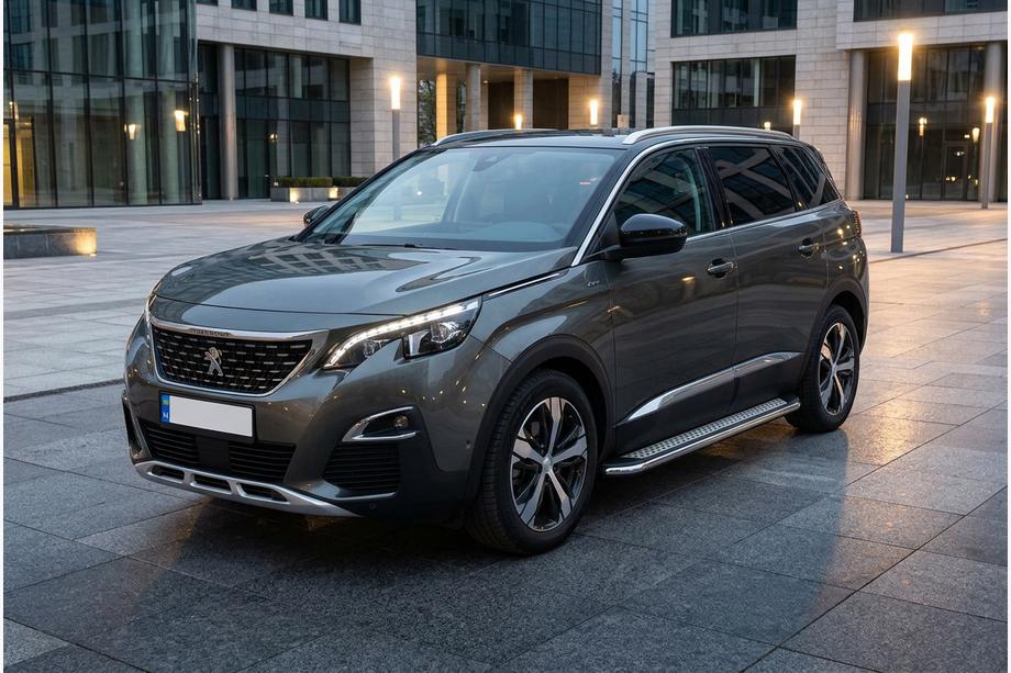 Peugeot 5008 2016-2023 гг. Боковые Подножки Maydos V2 (2 шт., Алюминий и Нержавейка) Image