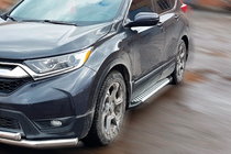 Honda CRV 2017-2022 гг. Боковые Подножки Allmond Grey (2 шт., Алюминий) фото 1