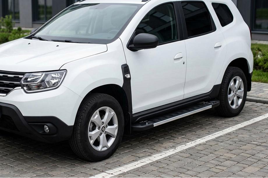 Renault Duster 2018-2024 гг. Боковые пороги RedLine V1 (2 шт., алюминий) Image