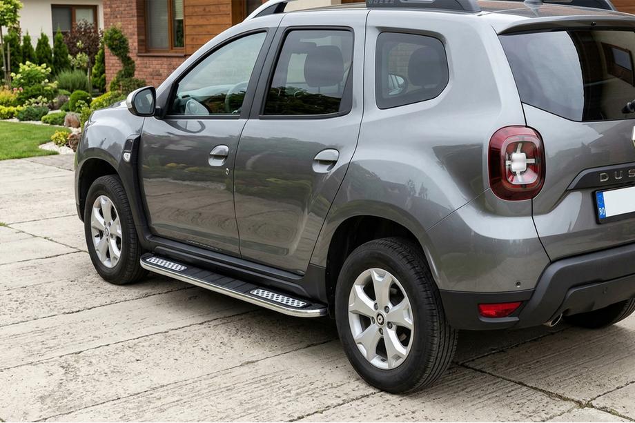 Renault Duster 2018-2024 гг. Боковые Подножки Tayga V2 (2 шт., Алюминий) Image