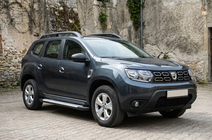 Dacia Duster 2018-2024 гг. Боковые пороги Allmond Grey (2 шт., алюминий) фото 1
