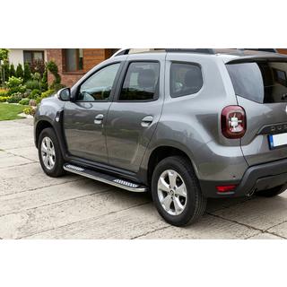 Боковые Подножки Tayga Grey V2 (2 шт., Алюминий) Dacia Duster 2018-2024 гг. фото 1
