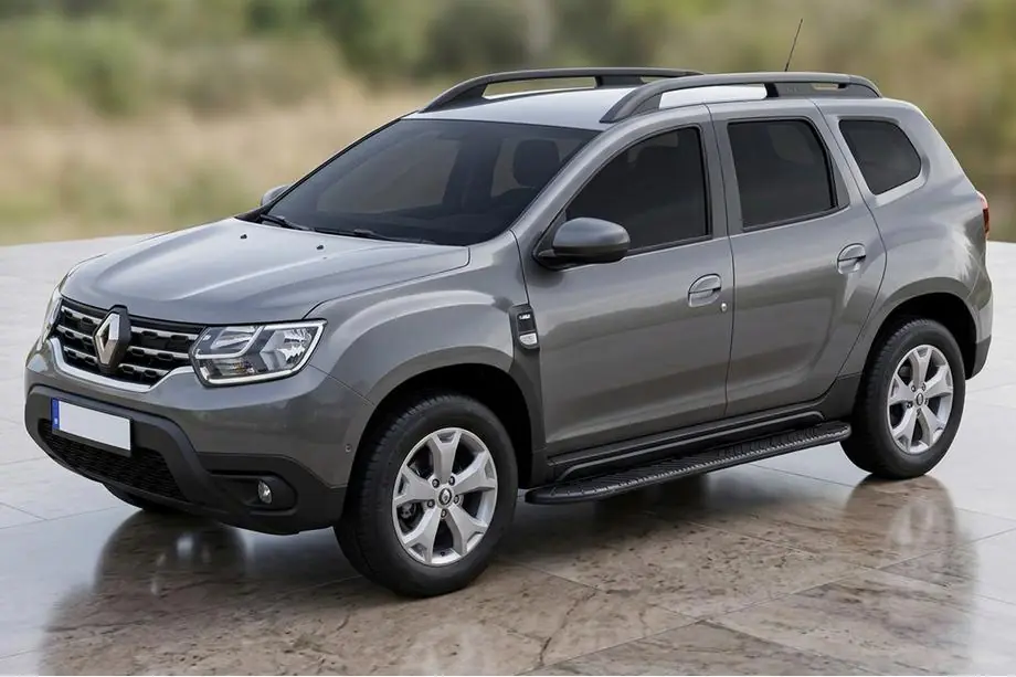 Dacia Duster 2018-2024 гг. Боковые Подножки Bosphore Black (2 шт., Алюминий) Image