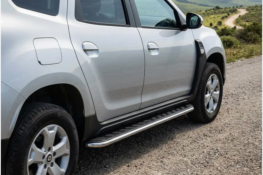 Dacia Duster 2018-2024 гг. Боковые Подножки Maydos V1 (2 шт., Алюминий) Image
