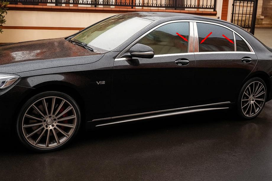 Mercedes S-class W222 2013-2022 гг. Накладки на стойки Carmos (нерж. сталь) Image