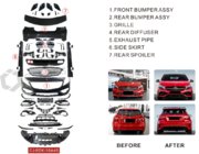 Mercedes A-class W176 2012-2018 гг. Комплект обвеса (A45 AMG) фото 3