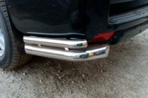 Toyota Land Cruiser Prado 150 2009-2023 гг. Задние уголки AK003-двойные (нерж) фото 3