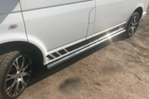 Volkswagen T6 2015-2024 гг. Боковые трубы (2 шт., нержавейка) фото 6