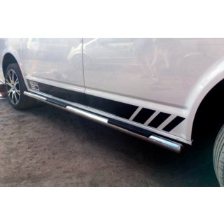 Боковые трубы (2 шт., нержавейка) Volkswagen T6 2015-2024 гг. фото 2