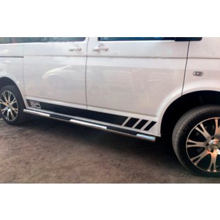 Боковые трубы (2 шт., нержавейка) Volkswagen T6 2015-2024 гг. фото 3
