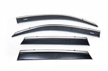 Skoda Rapid 2012-2019 гг. Ветровики с хромированным молдингом SD (4 шт, Niken) фото 8