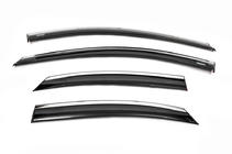 Ford Focus II 2005-2008 гг. Ветровики с хромированным молдингом SD/HB (4 шт, Niken) фото 3
