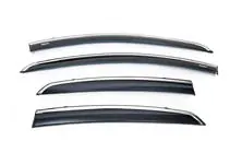 Fiat Linea 2006-2018 гг. Ветровики с хромированным молдингом (4 шт, Niken) фото 2