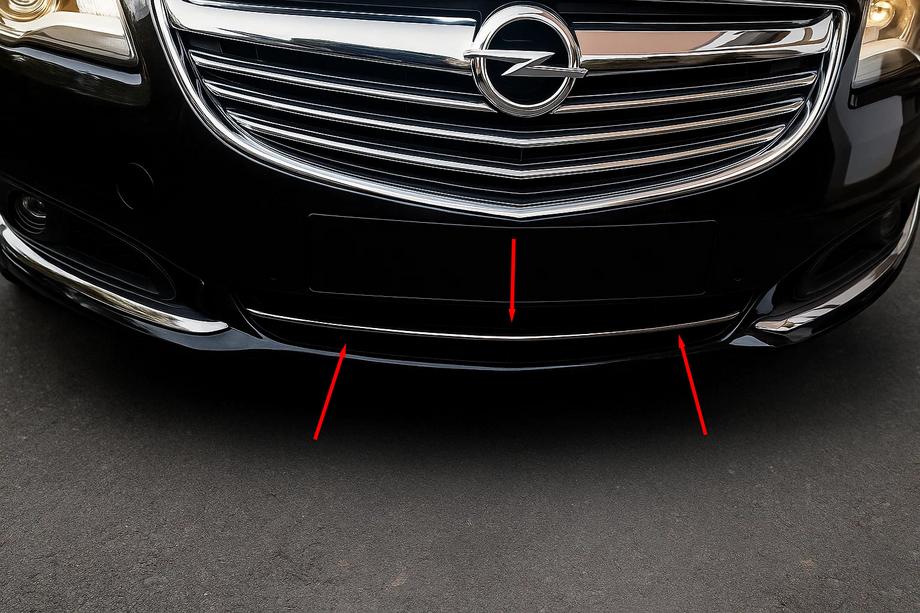 Opel Insignia 2008-2017 гг. Накладки на решетку бампера (нержавейка) Image