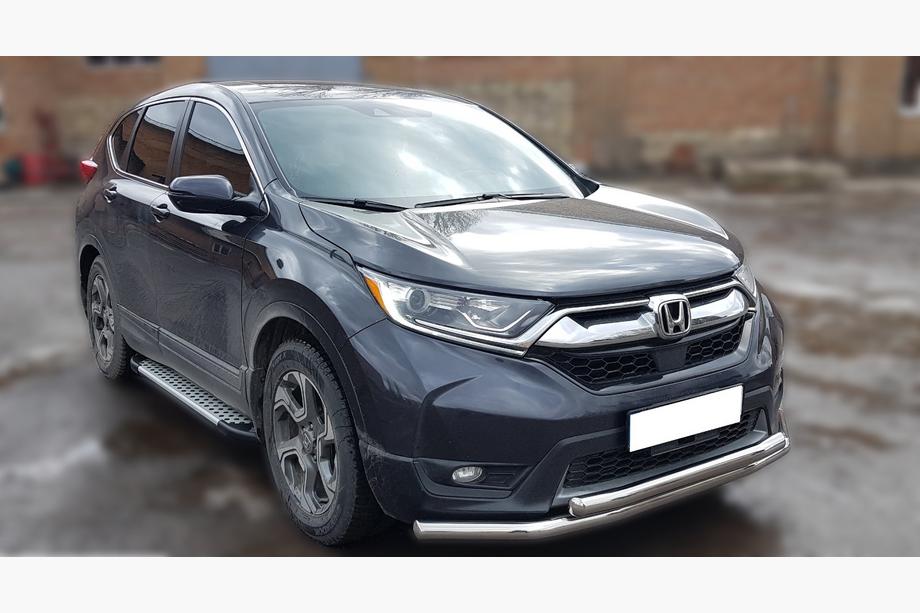 Honda CRV 2017-2022 гг. Передняя защита ST014 (2016-2019, Нерж. сталь) Фото 2