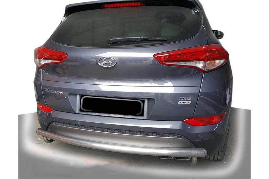 Hyundai Tucson TL 2016-2021 гг. Задняя дуга AK002 (нерж. сталь) Image