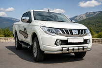 Mitsubishi L200 2015-2024 гг. Передняя защита ST015 (нержавейка) фото 1
