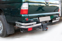 Mitsubishi L200 1996-2006 гг. Задние углы AK003-Double (2 шт., нержавейка) фото 1