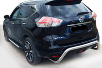 Nissan X-trail T32/Rogue 2014-2021 гг. Задняя защита AK007 (нержавейка) фото 1