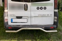 Renault Trafic 2001–2015 гг. Задняя защита AK006 (нержавейка) фото 3