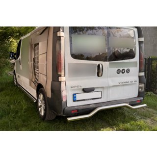Задняя защита AK006 (нержавейка) Opel Vivaro 2001–2015 гг. фото 3