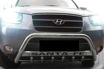Hyundai Santa Fe 2 2006-2012 гг. Кенгурятник WT004 (нержавейка) фото 3