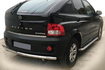 SsangYong Action 2005-2018 гг. Задняя защита AK002 (нерж. сталь) фото 1